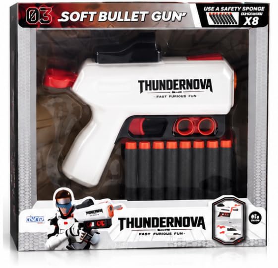 ThunderNova Foam Dart Blaster Gun for Kids with 8 Foam Darts