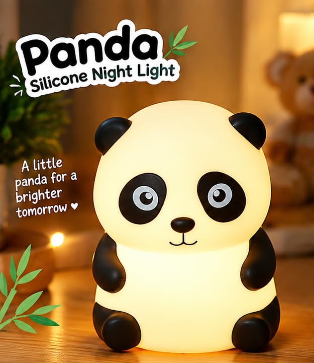 Panda Night Lamp with USB Rechargeable Touch Control - White and Black