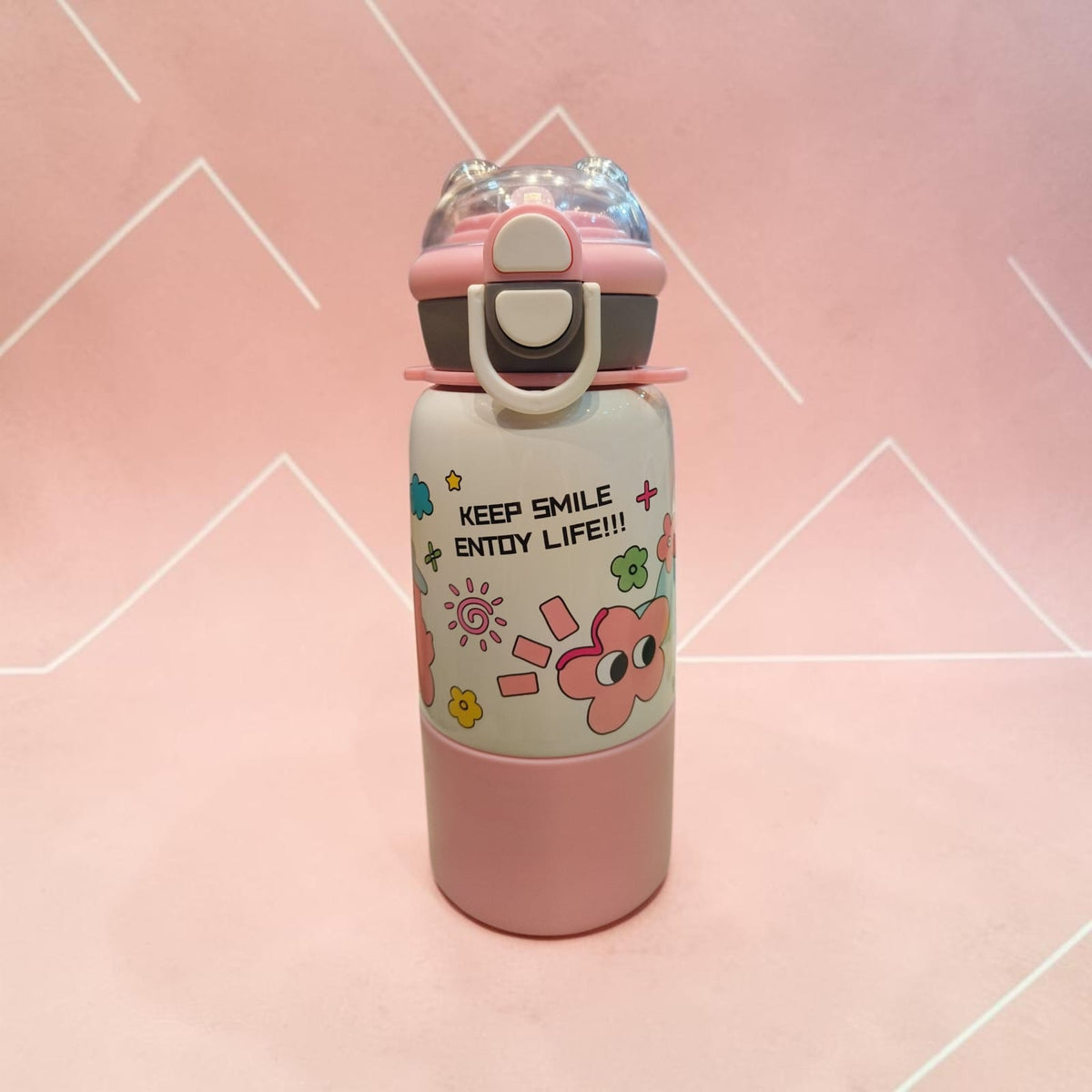 Cute Cartoon Water Bottle with 3D Lid - 450 ML