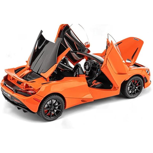 Mclaren 720 Diecast Metal Pull Back Car with 6 Openable Doors with Sound and Light Toy Decoration car Best Gift Toys for Kids