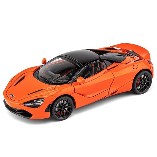 Mclaren 720 Diecast Metal Pull Back Car with 6 Openable Doors with Sound and Light Toy Decoration car Best Gift Toys for Kids