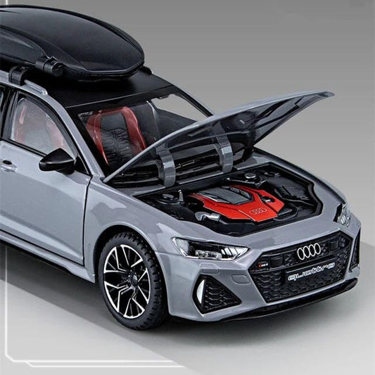 Audi RS6 Avant 1:24 Big Size Diecast Scale Model Alloy Metal Pull Back Toy car for Kids with Openable Doors & Light, Music Toy Vehicle for Kids