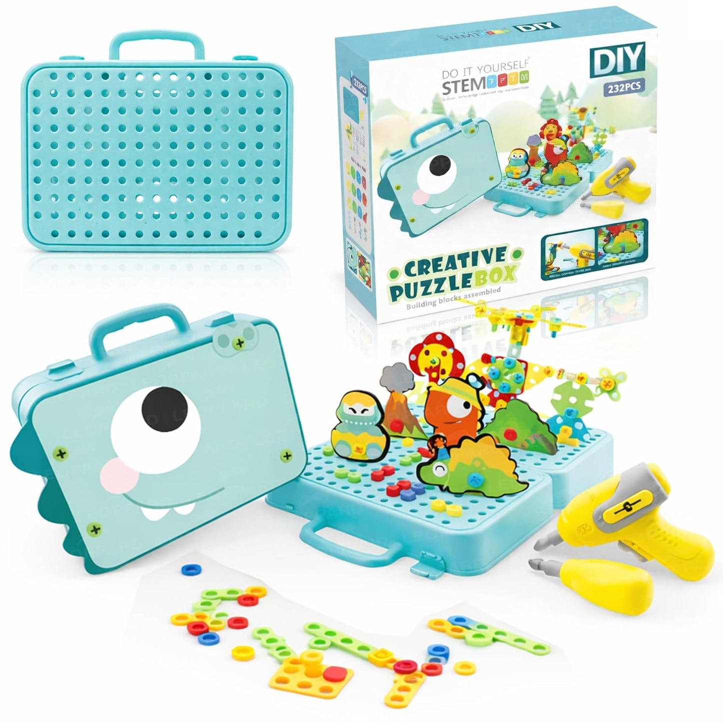 DIY Creative Puzzle Box STEM Construction Kit – 232 Pieces Educational Building Set