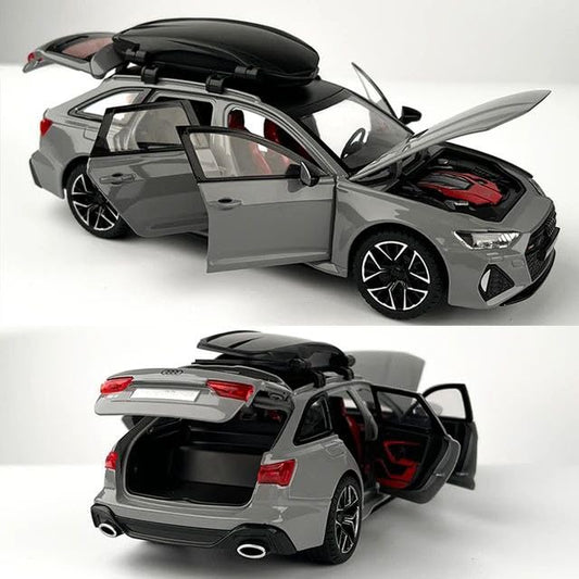 Audi RS6 Avant 1:24 Big Size Diecast Scale Model Alloy Metal Pull Back Toy car for Kids with Openable Doors & Light, Music Toy Vehicle for Kids