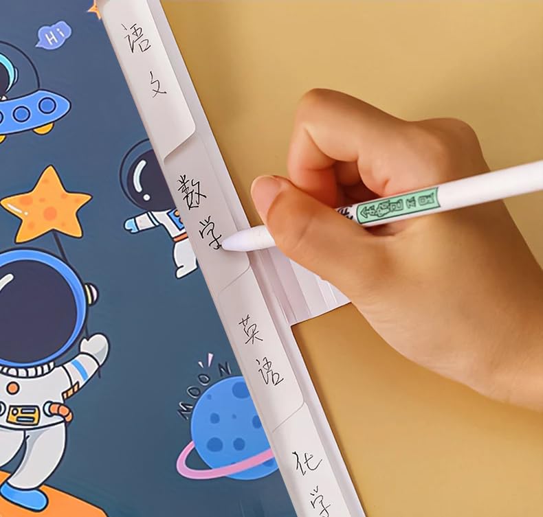 Cartoon Astronaut 6-Gate A4 File Folder – Exam Paper Organizer (Blue)
