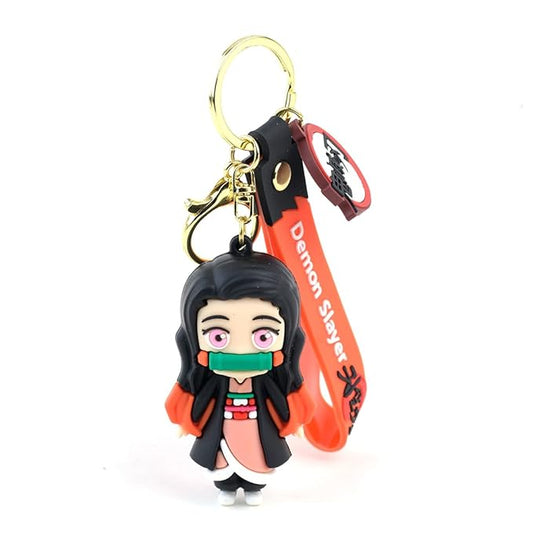 Daiyamondo Slaying Demons in Style: Anime 3D Silicon Keychain for Demon Slayers For Anime lover Bag Charm Car Bike Accessories