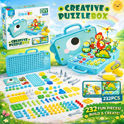 DIY Creative Puzzle Box STEM Construction Kit – 232 Pieces Educational Building Set