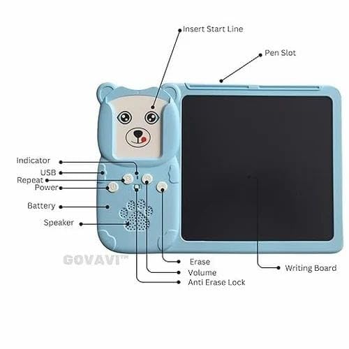 Early Education Interactive Learning Tablet LED Writing Slate with Audio Flash Cards