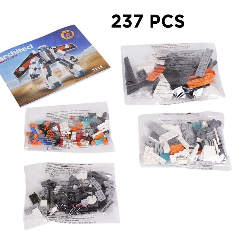3 in 1 Architect Brick Toys 237+ Pieces Building Block - Space Astronaut Theme Blocks and Bricks