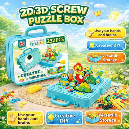 DIY Creative Puzzle Box STEM Construction Kit – 232 Pieces Educational Building Set