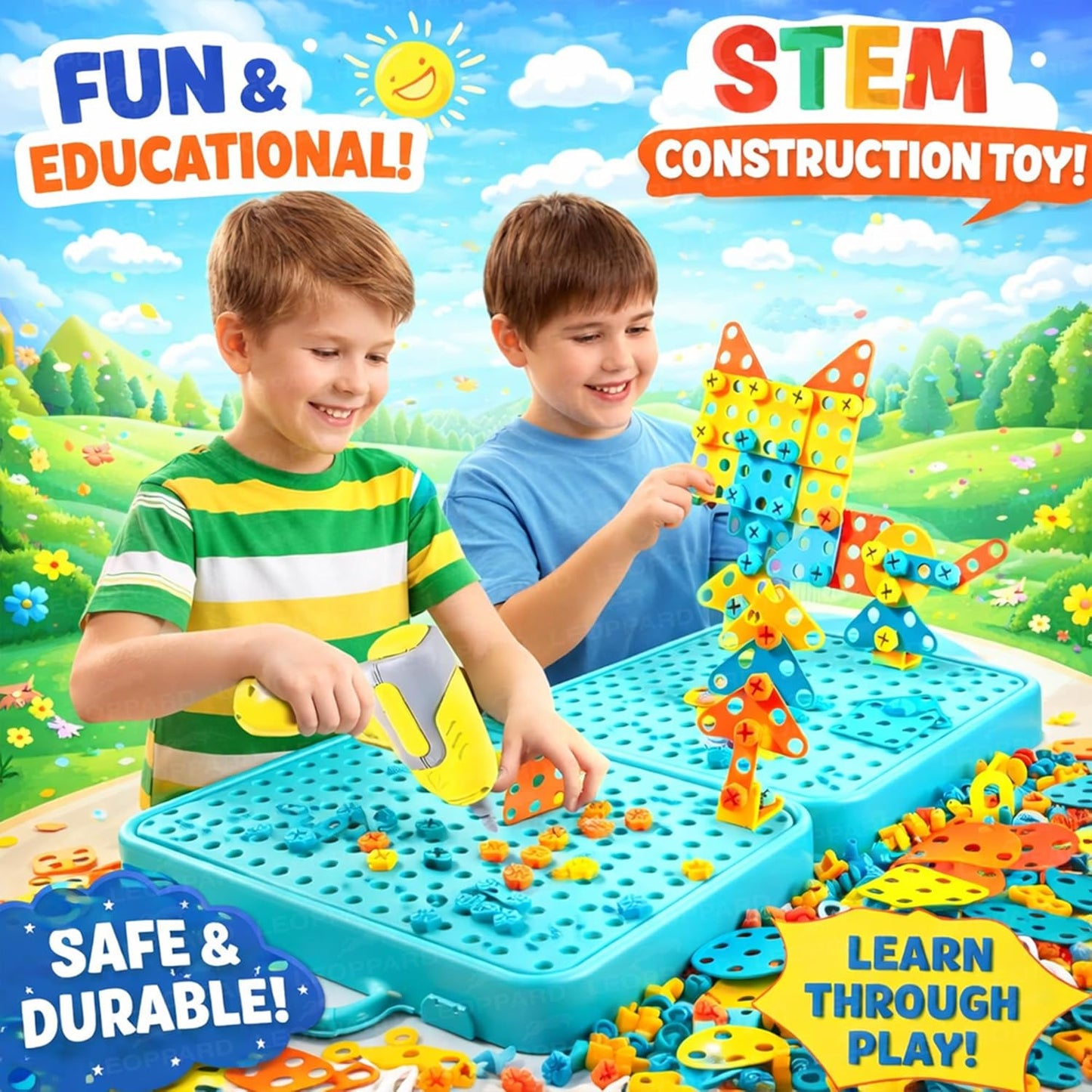 DIY Creative Puzzle Box STEM Construction Kit – 232 Pieces Educational Building Set