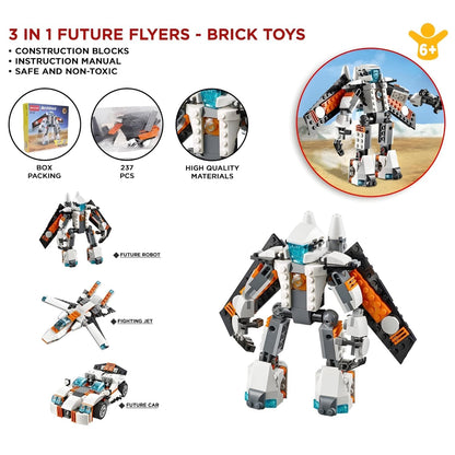 3 in 1 Architect Brick Toys 237+ Pieces Building Block - Space Astronaut Theme Blocks and Bricks