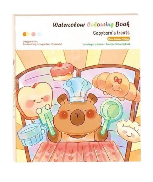 Watercolour Coloring Book for Kids with Brush Pen (Assorted design)