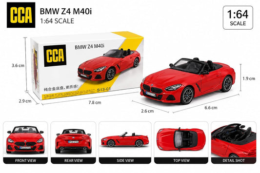 CCA 1:57 Scale BMW Z4 Die-Cast Collectible Miniature Car - Red