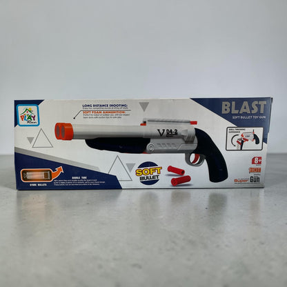 Play Run Blast Soft Bullet Toy Gun – Double Barrel Foam Dart Blaster for Kids