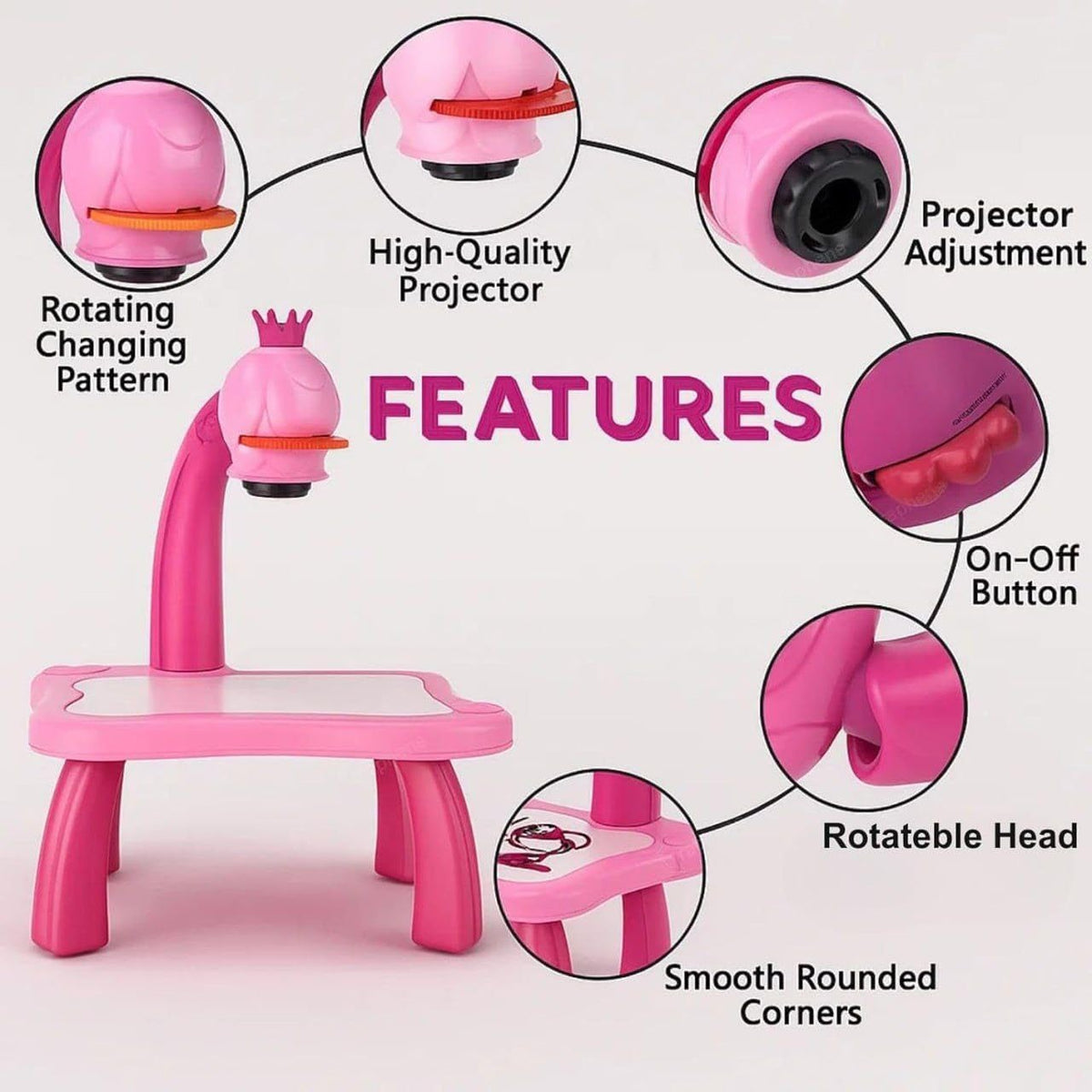 Educational Drawing Projection Table Toy Set for Kids - Creative Tracing Learning Projector Desk