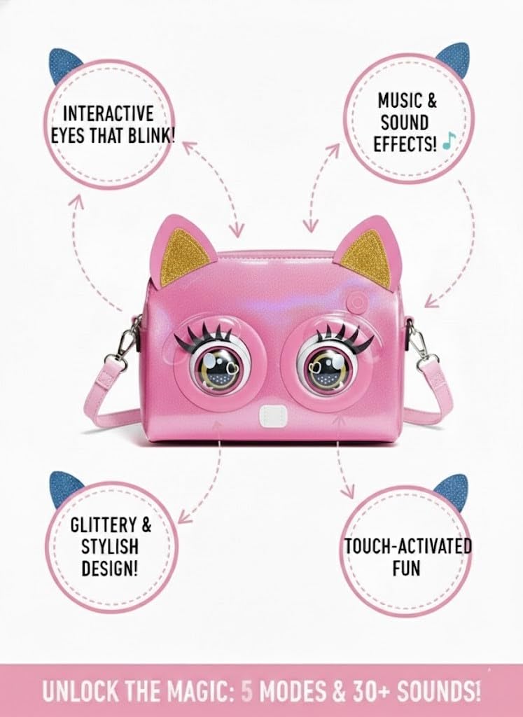 Wink Pack Interactive Kitty Handbag – Pink Fashion Purse for Kids
