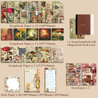 Mushroom Chronology Vintage Journal Kit For Girls.