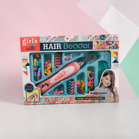 Girls Hair Beader Styling Kit for Kids | DIY Hair Braiding & Bead Maker Set