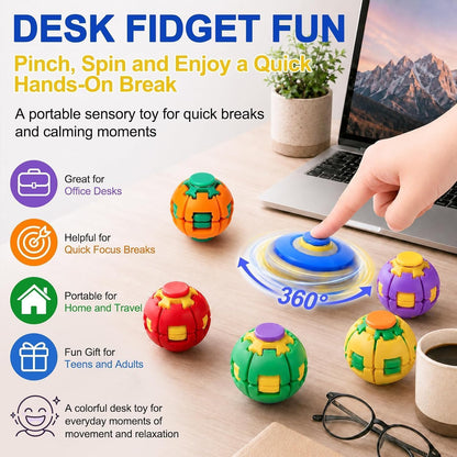360° Rotating Fidget Ball – Multicolor Sensory Toy