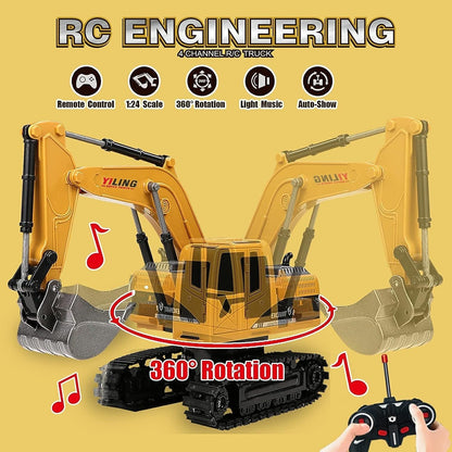 Remote Control Excavator Toy for Kids
