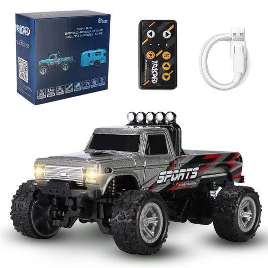 1:64 Mini RC Monster Pickup Truck - Grey