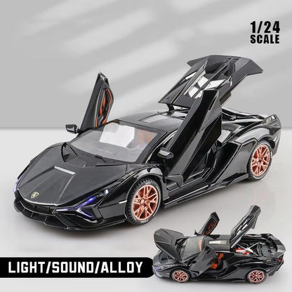 1:24 scale Lamborghini-Inspired Die-Cast Supercar Model – Black Edition