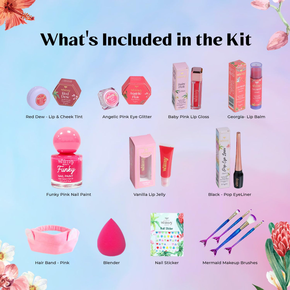 Whimsy Beauty Natural & Safe Makeup Kit for Girls