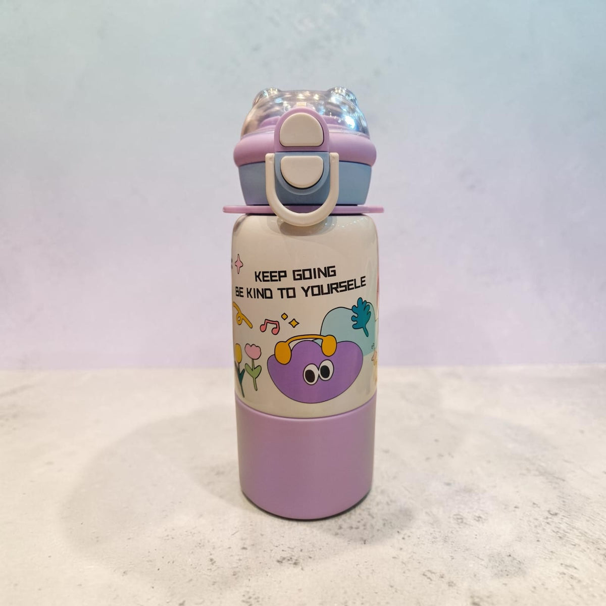 Cute Cartoon Water Bottle with 3D Lid - 450 ML