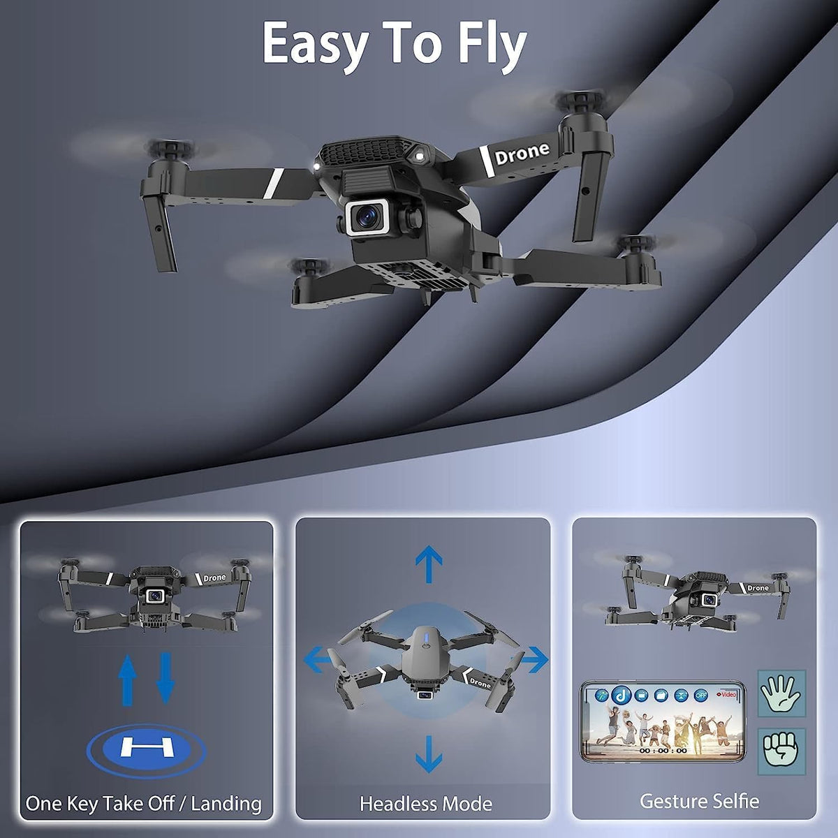 E88 pro plus drone - Black
