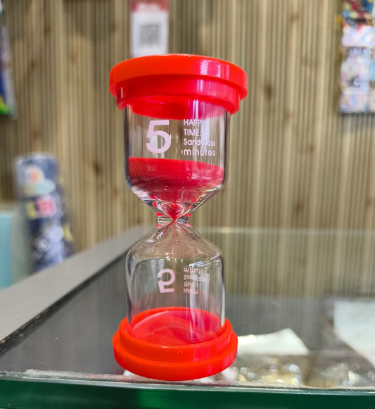 5 Minutes Plastic Base Sand Timer (Red)