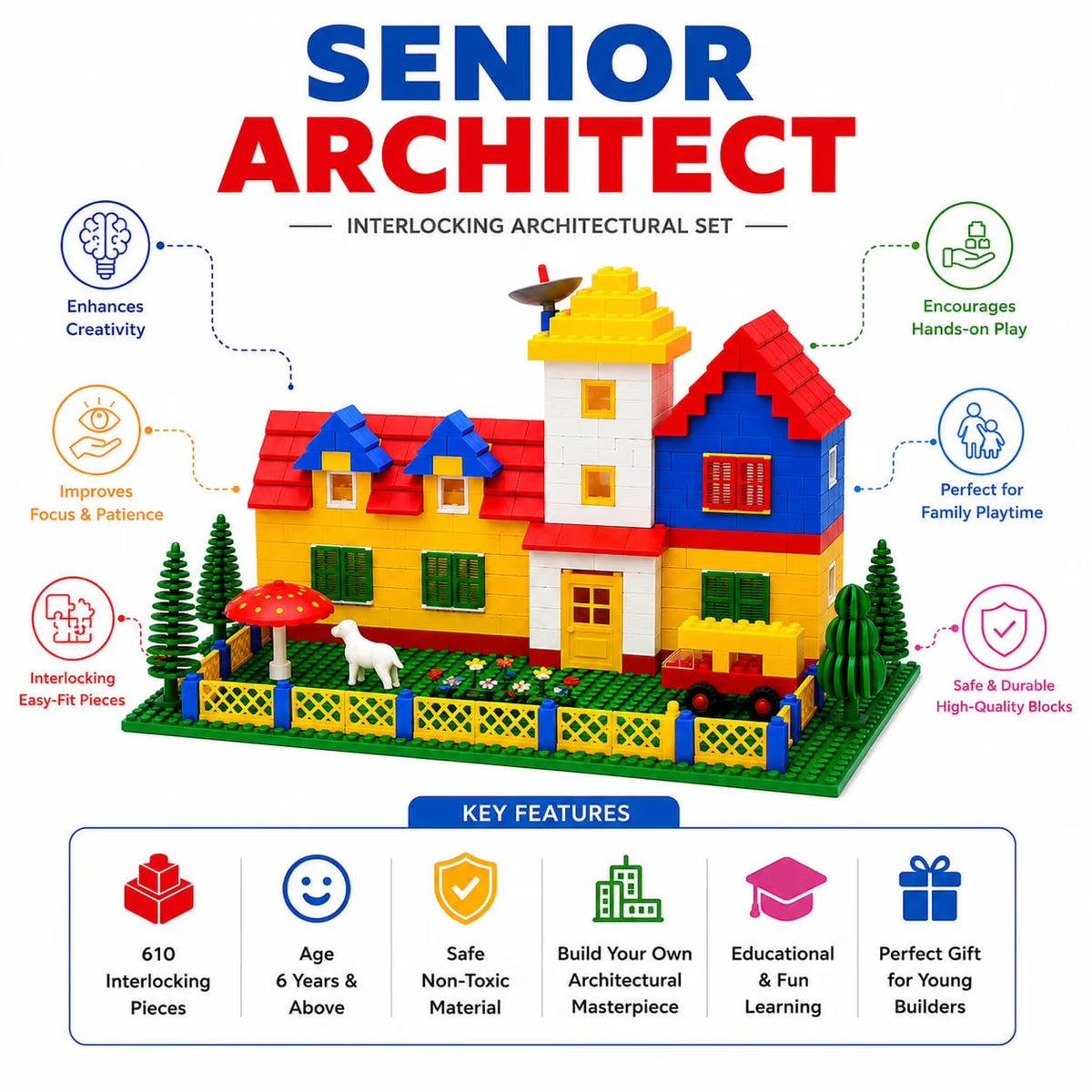 Senior Architect Building Blocks Set | 610 Piece