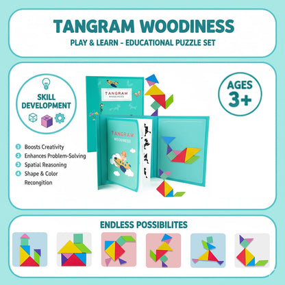 Magnetic Tangram Puzzle Book for Kids