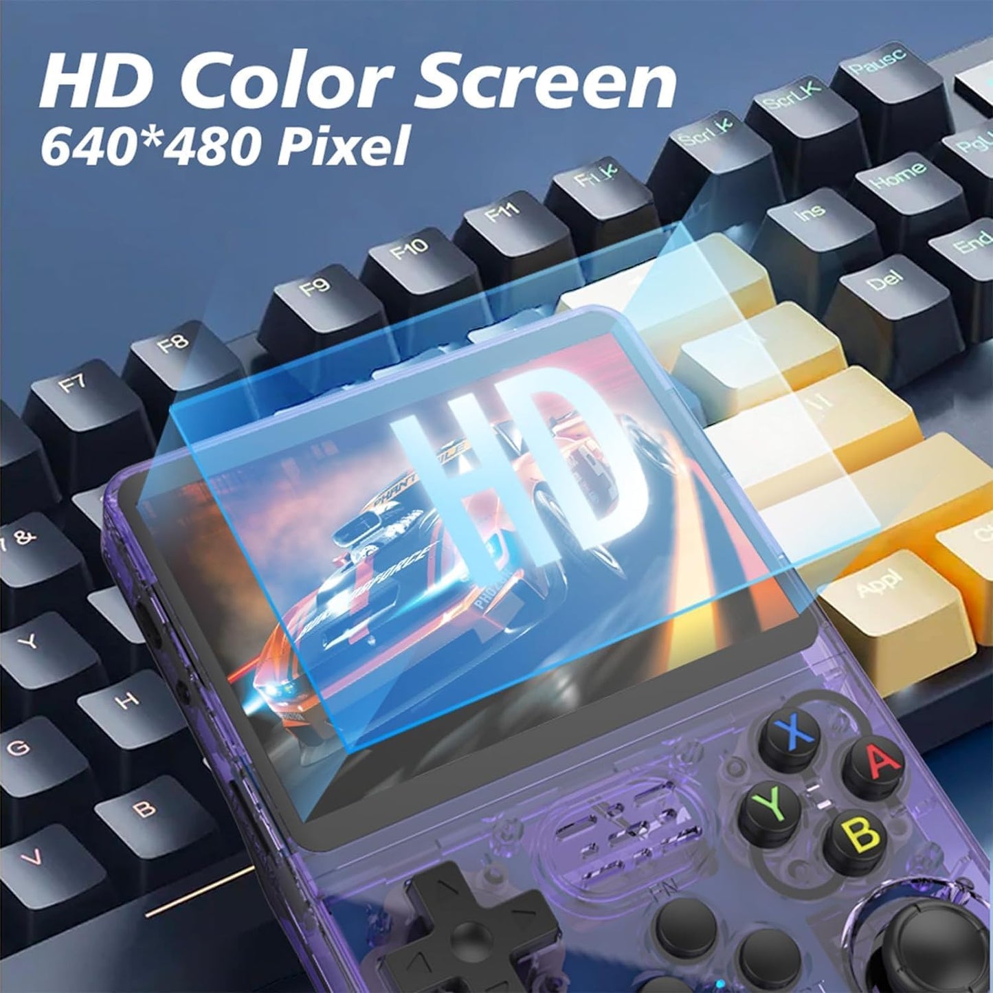 Game Console R36S, 3.5-Inch HD IPS Screen 3200mAh Battery, 128G Built-in 20000+ Games 20+ Emulators, HDMI TV Output for Classic Game Play