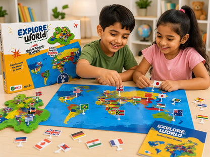 Explore World – World Map Puzzle with Flags & Capitals