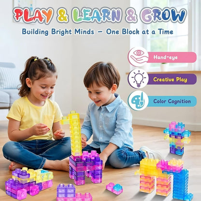 Sensory Soft Magic Gummy Building Blocks Squishy Stacking Toy Set 20 PCS