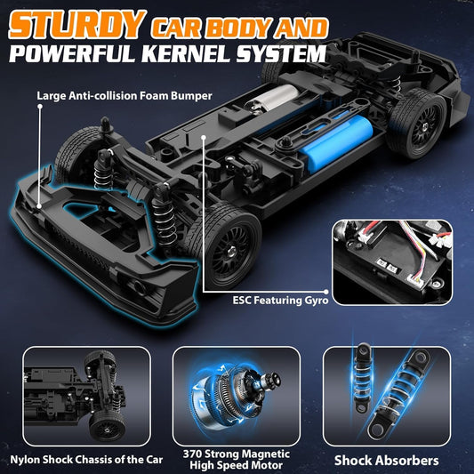1:16 RC Drift Car with Gyro Full Proportional 4WD 50KM/h High Speed Cars