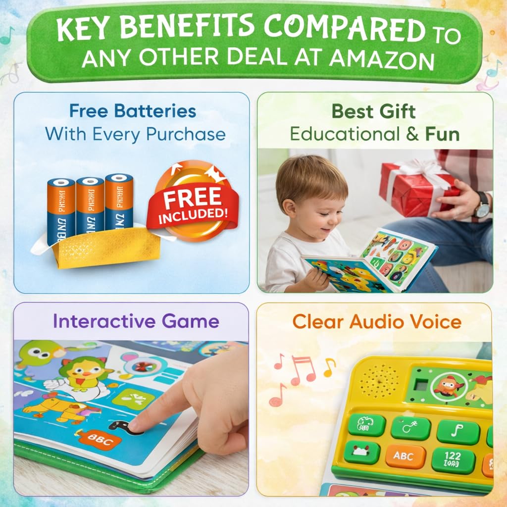 12-in-1 Interactive Musical Learning Book for Kids (1–5 Years)