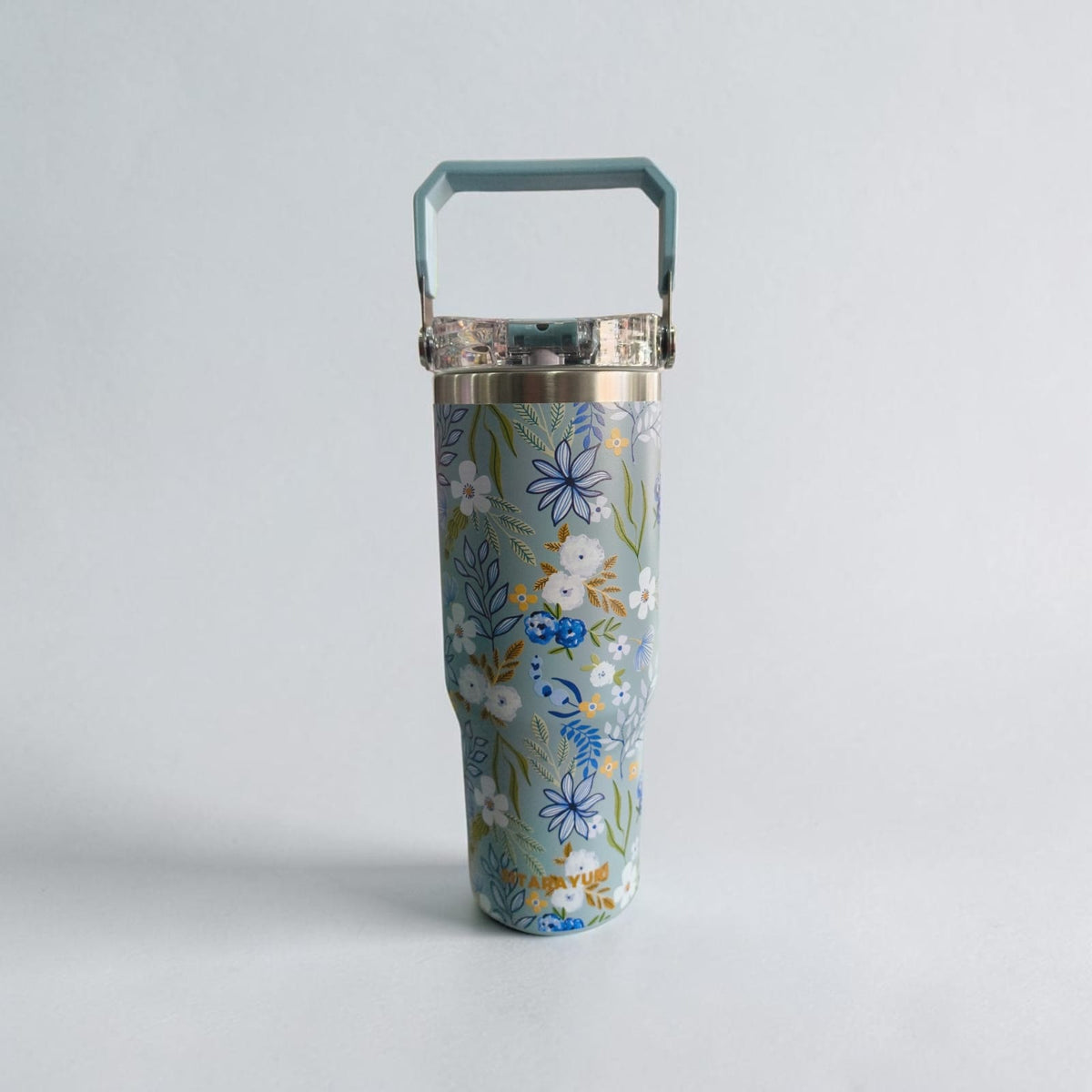 Blue Floral Travel Tumbler - 900 ML