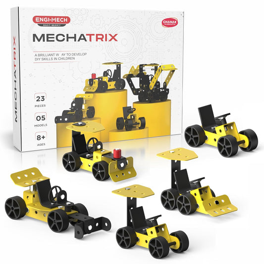 Mechatrix 5-in-1 DIY STEM Vehicle Construction Kit – 23 Pieces Educational Building Set