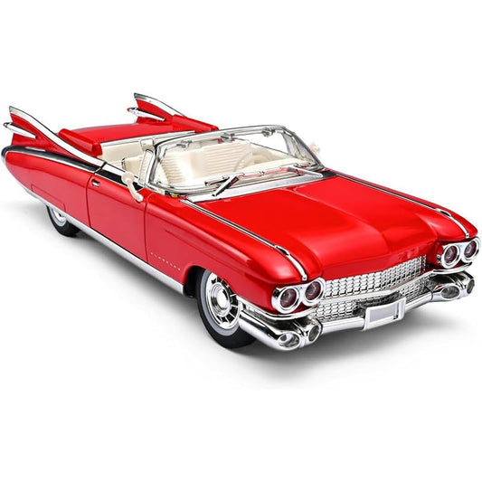 1:24 scale Cadillac Eldorado Classic Vintage Convertible Die-Cast Car – Retro Edition - Red