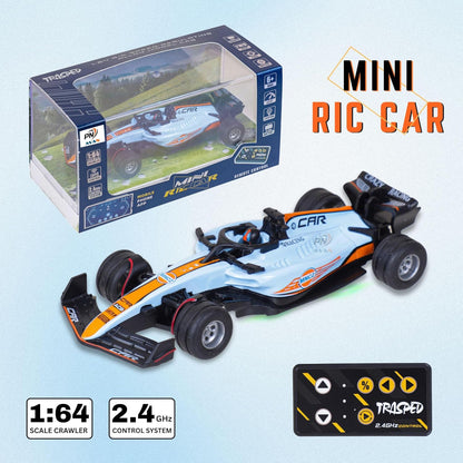 1:64 Scale Formula-Style Mini RC Racing Car - Blue