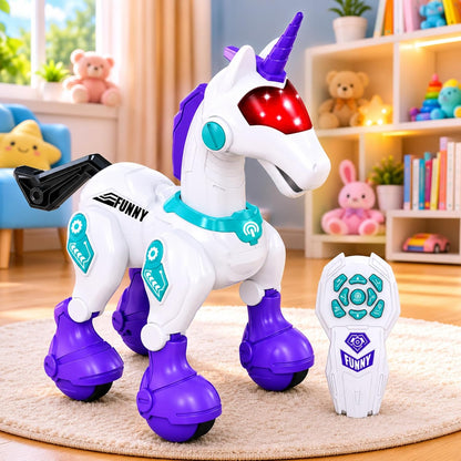Remote Control Walking War Horse Toy for Kids - White