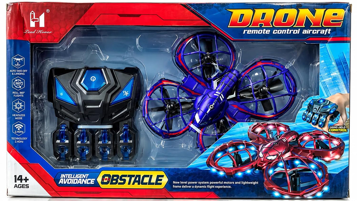 RC Flying Drone with Obstacle Avoidance with 360° Flips & Hand Gesture Control