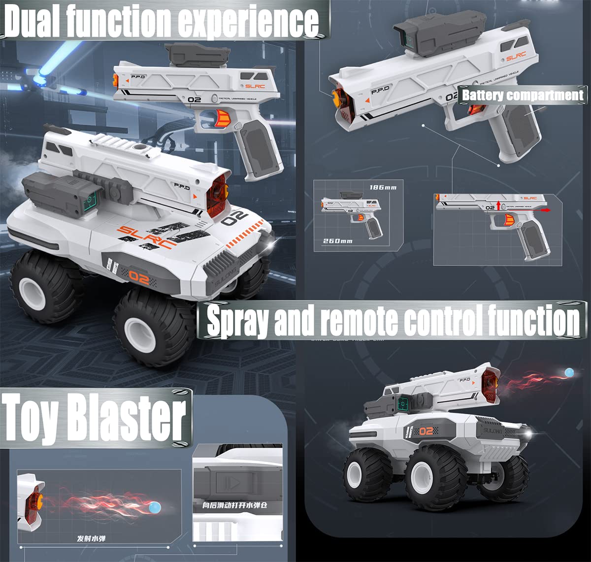 2 in 1 RC Car (White)