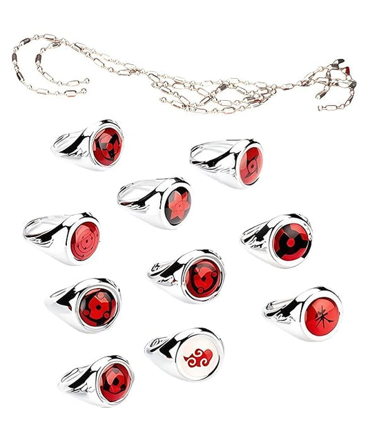 Akatsuki Ring, Ninja Gift Set, Cosplay Ring, Premium Metal Cosplay Jewelry, Anime Accessories For Men And Women, Unisex Design For Cosplay Parties And Collectors (Pack of 1) (Assorted colors)