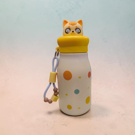 Adorable Cat Cap with Colorful Polka Dot Design & Carry Strap - 350 ML