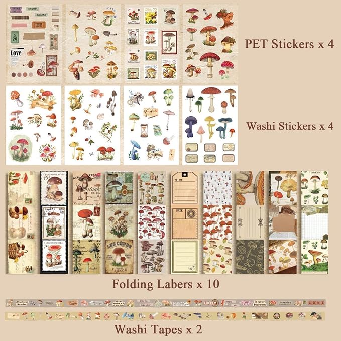 Mushroom Chronology Vintage Journal Kit For Girls.
