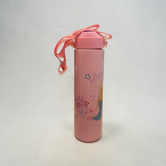 Princess Cartoon Water Bottle with Carry Strap - 550 ML