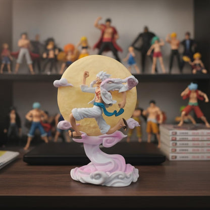 Gear 5 Luffy Anime Action Figure – Cloud & Moon with LED Light Statue - 24cm